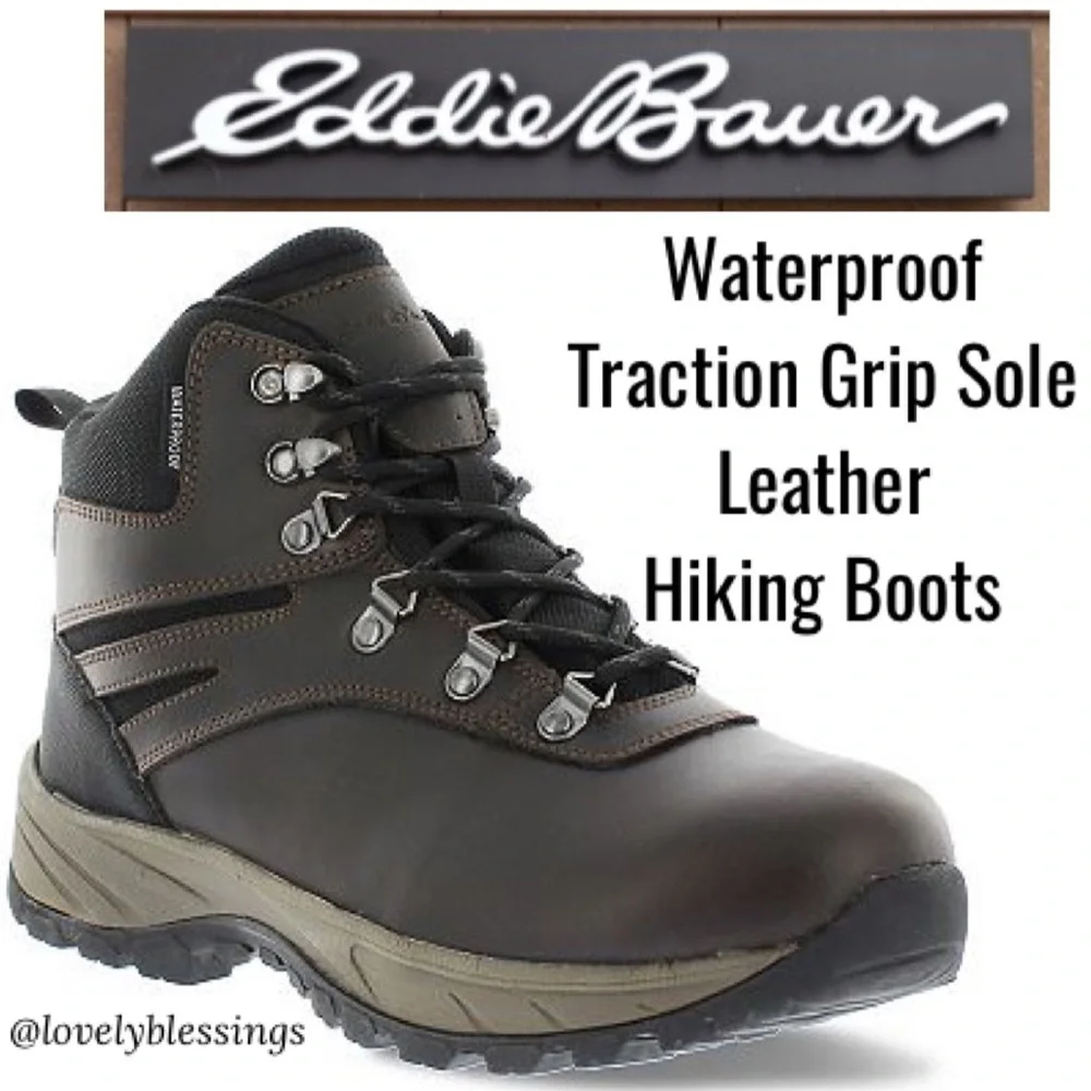 New Eddie Bauer Waterproof Leather Hiking Boots Everett Lace Up Winter Boots